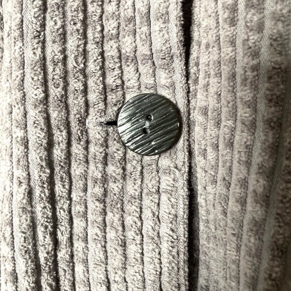 Vtg CMC By Color Me Cotton Gray Corduroy Hooded Button-Up Swing Coat Women's M - Picture 6 of 8